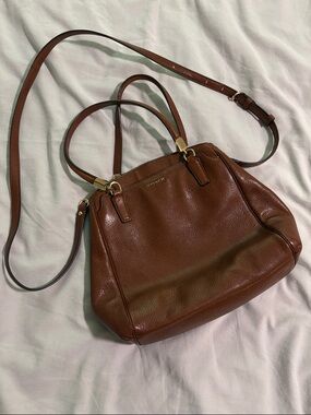 Coach Brown Pebbled Leather Convertible Shoulder & Crossbody Bag